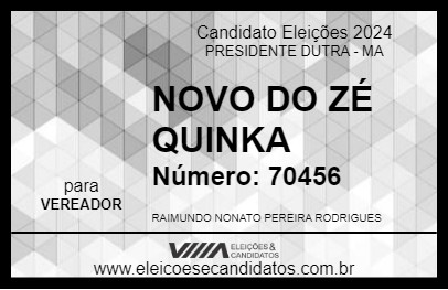 Candidato NOVO DO ZÉ QUINKA 2024 - PRESIDENTE DUTRA - Eleições