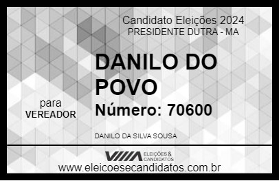 Candidato DANILO DO POVO 2024 - PRESIDENTE DUTRA - Eleições