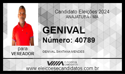 Candidato GENIVAL 2024 - ANAJATUBA - Eleições