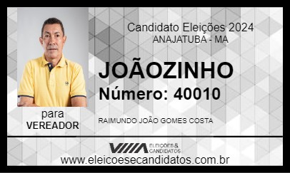 Candidato JOÃOZINHO 2024 - ANAJATUBA - Eleições