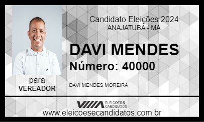 Candidato DAVI MENDES 2024 - ANAJATUBA - Eleições