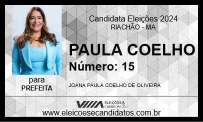 Candidato PAULA COELHO 2024 - RIACHÃO - Eleições