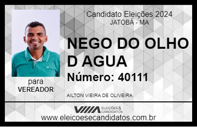 Candidato NEGO DO OLHO D AGUA 2024 - JATOBÁ - Eleições