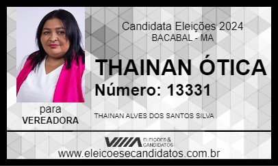 Candidato THAINAN ÓTICA 2024 - BACABAL - Eleições