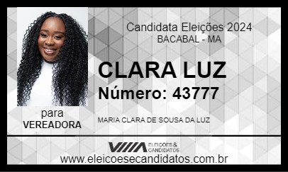 Candidato CLARA LUZ 2024 - BACABAL - Eleições