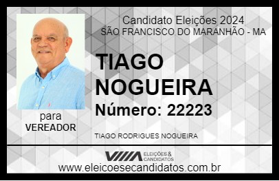 Candidato TIAGO NOGUEIRA 2024 - SÃO FRANCISCO DO MARANHÃO - Eleições