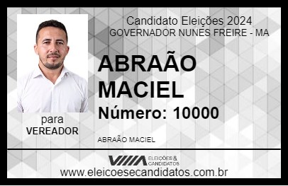 Candidato ABRAÃO MACIEL 2024 - GOVERNADOR NUNES FREIRE - Eleições