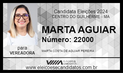 Candidato MARTA AGUIAR 2024 - CENTRO DO GUILHERME - Eleições