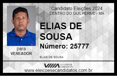 Candidato ELIAS DE SOUSA 2024 - CENTRO DO GUILHERME - Eleições