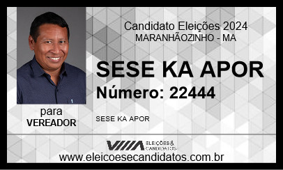 Candidato SESE KA APOR 2024 - MARANHÃOZINHO - Eleições