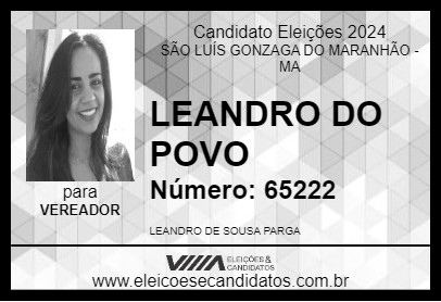 Candidato LEANDRO DO POVO 2024 - SÃO LUÍS GONZAGA DO MARANHÃO - Eleições