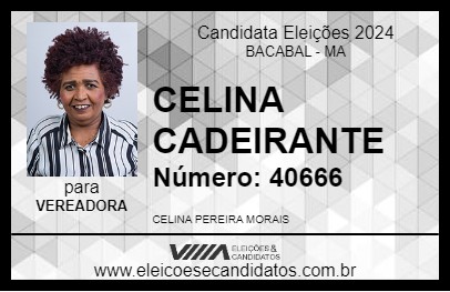 Candidato CELINA CADEIRANTE 2024 - BACABAL - Eleições