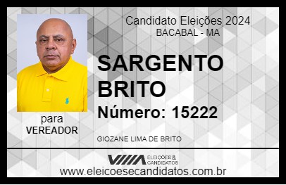 Candidato SARGENTO BRITO 2024 - BACABAL - Eleições