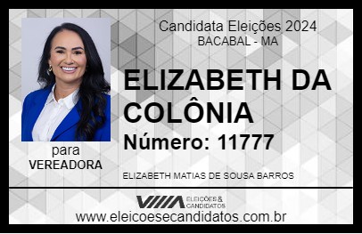 Candidato ELIZABETH DA COLÔNIA 2024 - BACABAL - Eleições