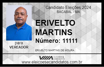 Candidato ERIVELTO MARTINS 2024 - BACABAL - Eleições