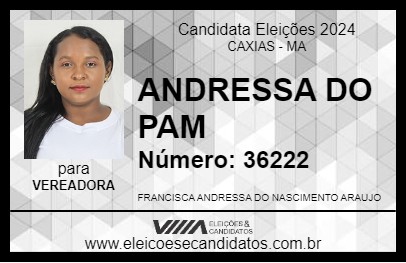 Candidato ANDRESSA DO PAM 2024 - CAXIAS - Eleições