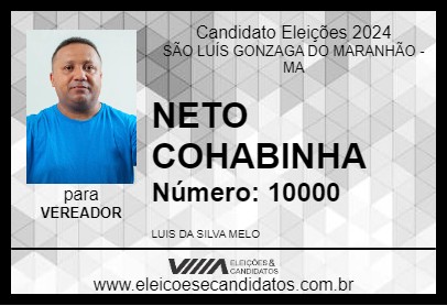 Candidato NETO COHABINHA 2024 - SÃO LUÍS GONZAGA DO MARANHÃO - Eleições