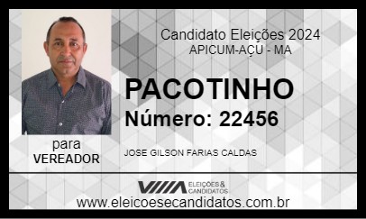 Candidato PACOTINHO 2024 - APICUM-AÇU - Eleições