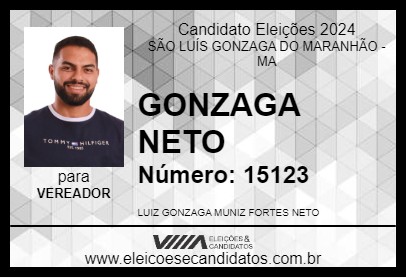 Candidato GONZAGA NETO 2024 - SÃO LUÍS GONZAGA DO MARANHÃO - Eleições