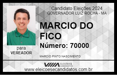 Candidato MARCIO DO FICO 2024 - GOVERNADOR LUIZ ROCHA - Eleições