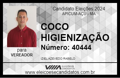 Candidato COCO HIGIENIZAÇÃO 2024 - APICUM-AÇU - Eleições