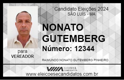 Candidato NONATO GUTEMBERG 2024 - SÃO LUÍS - Eleições