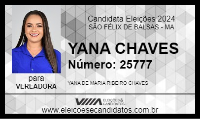 Candidato YANA CHAVES 2024 - SÃO FÉLIX DE BALSAS - Eleições