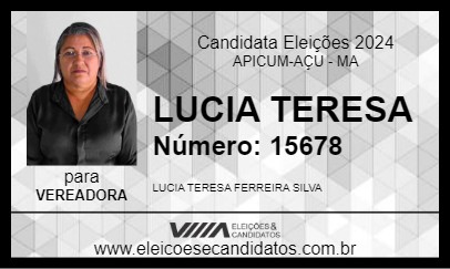 Candidato LUCIA TERESA 2024 - APICUM-AÇU - Eleições