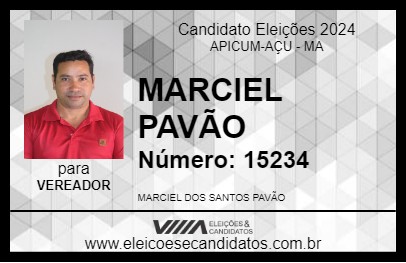 Candidato MARCIEL PAVÃO 2024 - APICUM-AÇU - Eleições