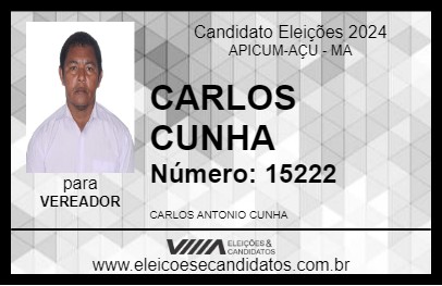 Candidato CARLOS CUNHA 2024 - APICUM-AÇU - Eleições