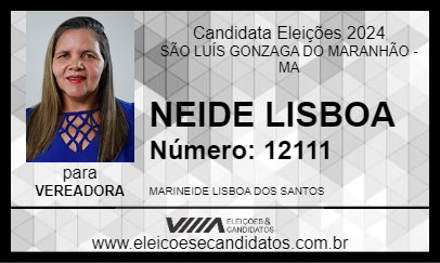 Candidato NEIDE LISBOA 2024 - SÃO LUÍS GONZAGA DO MARANHÃO - Eleições