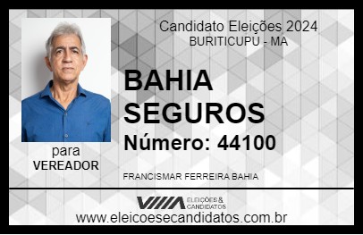 Candidato BAHIA SEGUROS 2024 - BURITICUPU - Eleições