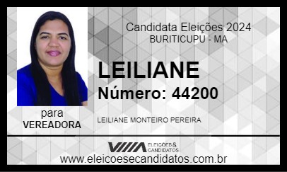 Candidato LEILIANE 2024 - BURITICUPU - Eleições