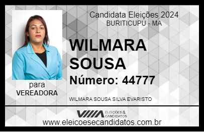 Candidato WILMARA SOUSA 2024 - BURITICUPU - Eleições