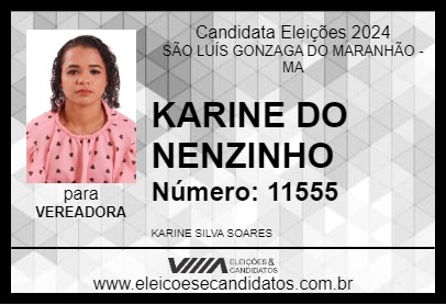 Candidato KARINE DO NENZINHO 2024 - SÃO LUÍS GONZAGA DO MARANHÃO - Eleições