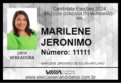 Candidato MARILENE JERONIMO 2024 - SÃO LUÍS GONZAGA DO MARANHÃO - Eleições