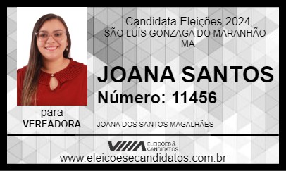 Candidato JOANA SANTOS 2024 - SÃO LUÍS GONZAGA DO MARANHÃO - Eleições