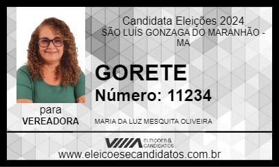 Candidato GORETE 2024 - SÃO LUÍS GONZAGA DO MARANHÃO - Eleições