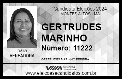 Candidato GERTRUDES MARINHO 2024 - MONTES ALTOS - Eleições