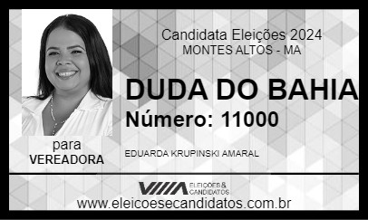 Candidato DUDA DO BAHIA 2024 - MONTES ALTOS - Eleições