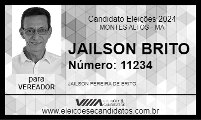 Candidato JAILSON BRITO 2024 - MONTES ALTOS - Eleições