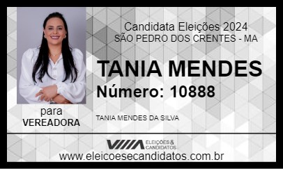 Candidato TANIA MENDES 2024 - SÃO PEDRO DOS CRENTES - Eleições