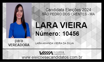 Candidato LARA VIEIRA 2024 - SÃO PEDRO DOS CRENTES - Eleições