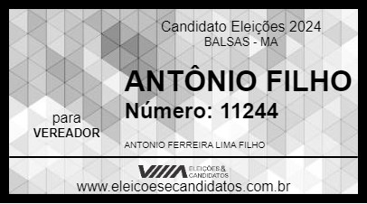 Candidato ANTÔNIO FILHO 2024 - BALSAS - Eleições