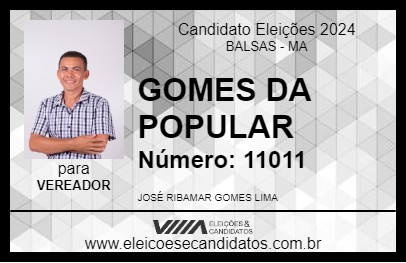 Candidato GOMES DA POPULAR 2024 - BALSAS - Eleições