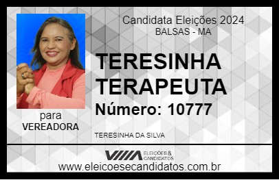 Candidato TERESINHA TERAPEUTA 2024 - BALSAS - Eleições