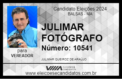 Candidato JULIMAR FOTÓGRAFO 2024 - BALSAS - Eleições