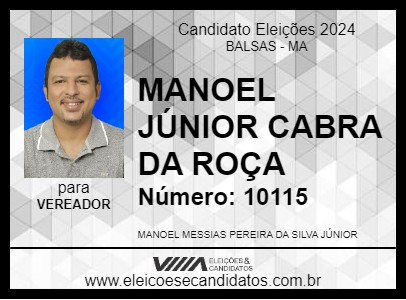 Candidato MANOEL JÚNIOR CABRA DA ROÇA 2024 - BALSAS - Eleições