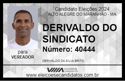 Candidato DERIVALDO DO SINDICATO 2024 - ALTO ALEGRE DO MARANHÃO - Eleições