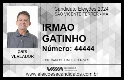 Candidato IRMAO GATINHO 2024 - SÃO VICENTE FERRER - Eleições